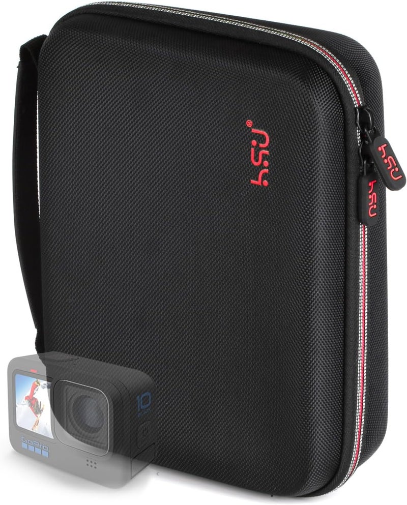 HSU Middle Protective Carrying Case for GoPro Hero 13, 12, 11, 10, 9, 8, 7, 6, 5, 4 Black and Accessories, Compact and Safe Action Camera Travel Storage Solution for Adventurers - Image 1